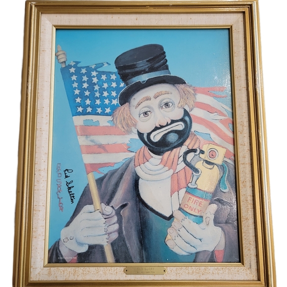 Red Skelton "Old Glory" Freddie clown number 940/5000 signed canvas framed rare - Picture 11 of 11